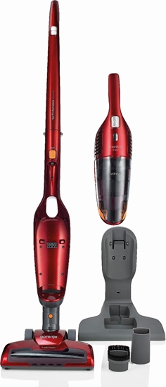 Picture of Gorenje | Vacuum cleaner | SVC216FR | Cordless operating | Handstick 2in1 | N/A W | 21.6 V | Operating time (max) 60 min | Red | Warranty 24 month(s)
