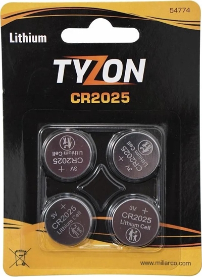 Picture of GP Tyzon CR2025 Lithium batterier, 4 stk.