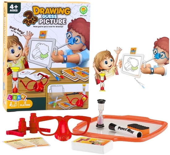 Picture of Gra Rodzinna Kalambury Narysuj i Zgadnij Obrazek Malowanie Nosem LEAN Toys