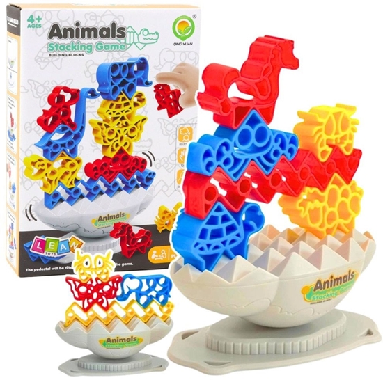 Picture of Gra Zrcznociowa Balansujca Wiea Kamie Zwierzta Klocki Kolorowe
