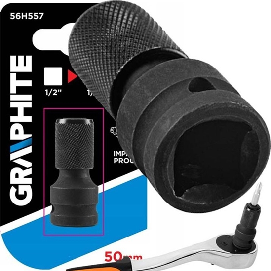 Picture of Graphite GRAPHITE PRZEJCIÓWKA ADAPTER UDAROWY Z 1/2" KWADRAT NA 1/4" HEX 50 MM