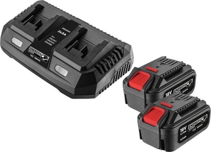 Attēls no Graphite Zestaw Energy+: 2x akumulator 4 Ah z adowark podwójn 58GE134