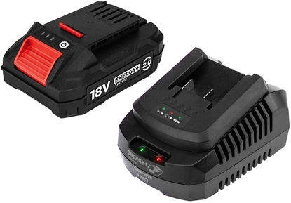 Attēls no Graphite Zestaw Energy+: akumulator 2Ah z adowark (58GE131-1)