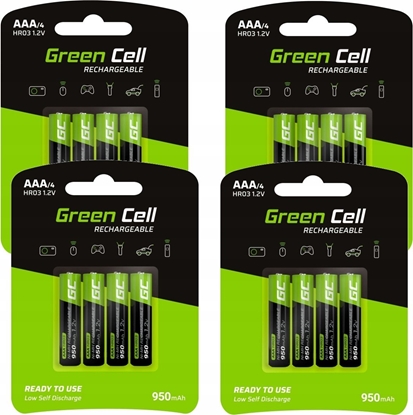 Изображение Green Cell Bateria Rechargeable AAA / R03 950mAh 16 szt.