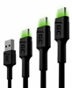 Picture of Green Cell USB Male - USB Type-C Male Set 3x with LED Diode 1.2m