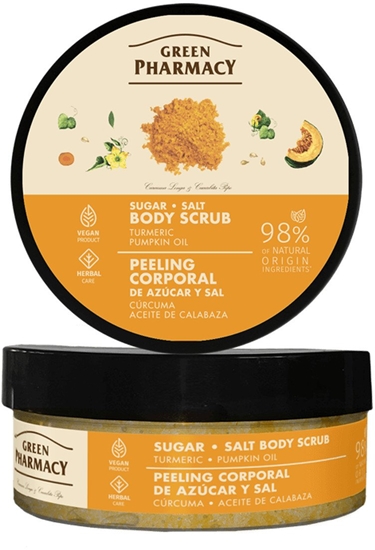 Picture of Green Pharmacy Peeling cukrowo-solny do ciaa - kurkuma + olejek dyniowy 200ml