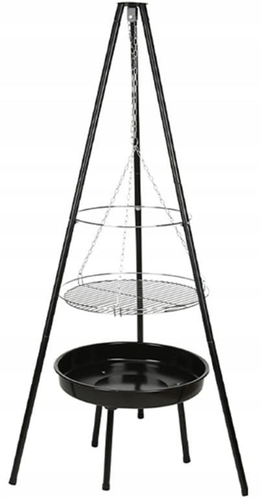 Picture of Grill wiszcy z paleniskiem 52cm Stalowy czarny z rusztem chromowanym