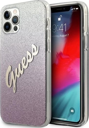 Attēls no Guess Etui Guess GUHCP12LPCUGLSPI Apple iPhone 12 Pro Max róowy/pink hardcase Glitter Gradient Script