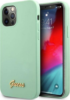 Attēls no Guess Etui Guess GUHCP12MLSLMGGN Apple iPhone 12/12 Pro zielony/green hardcase Metal Logo Script