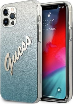 Attēls no Guess Etui Guess GUHCP12MPCUGLSBL Apple iPhone 12/12 Pro niebieski/blue hardcase Glitter Gradient Script