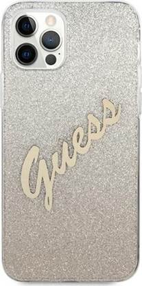 Attēls no Guess Etui Guess GUHCP12MPCUGLSGO Apple iPhone 12/12 Pro zoty/gold hardcase Glitter Gradient Script