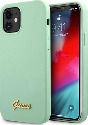 Attēls no Guess Etui Guess GUHCP12SLSLMGGN Apple iPhone 12 mini zielony/green hardcase Metal Logo Script