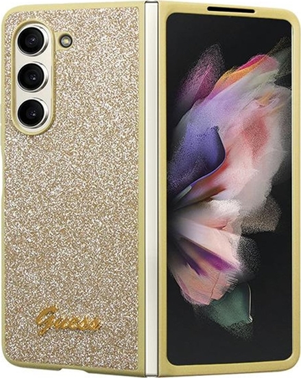 Picture of Guess Etui Guess GUHCZFD5HGGSHD Samsung Galaxy Z Fold 5 hardcase Glitter Script zoty/gold
