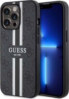 Attēls no Guess Etui GUHMP13LP4RPSK Apple iPhone 13/13 Pro czarny/black hardcase 4G Printed Stripes MagSafe