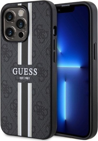 Picture of Guess Etui GUHMP13LP4RPSK Apple iPhone 13/13 Pro czarny/black hardcase 4G Printed Stripes MagSafe
