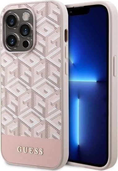 Изображение Guess Etui Guess GUHMP14XHGCFSEP Apple iPhone 14 Pro Max róowy/pink hard case GCube Stripes MagSafe