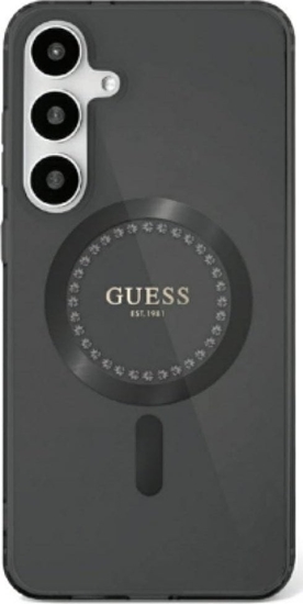 Изображение Guess Rhinestones Printed Classic Logo MagSafe Samsung Galaxy S25 Ultra case black
