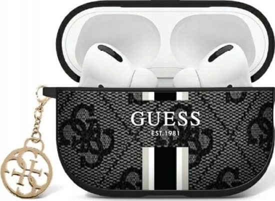 Изображение Guess Guess GUAP2P4RPSK AirPods Pro 2 (2022/2023) cover black/black 4G Printed Stripes Charm
