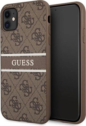 Attēls no Guess GUHCN614GDBR iPhone 11 6,1" brzowy/brown hardcase 4G Stripe