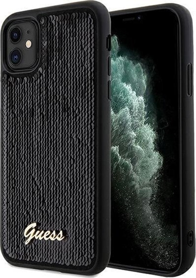 Picture of Guess Guess GUHCN61PSFDGSK iPhone 11 / Xr 6.1" czarny/black hardcase Sequin Script Metal