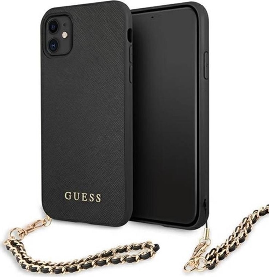 Picture of Guess Guess GUHCN61SASGBK iPhone 11 6,1" czarny/black hardcase Saffiano Chain