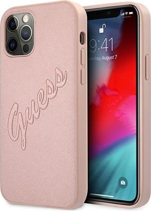 Attēls no Guess Guess GUHCP12LRSAVSRG iPhone 12 Pro Max 6,7" róowy/pink hardcase Saffiano Vintage Script
