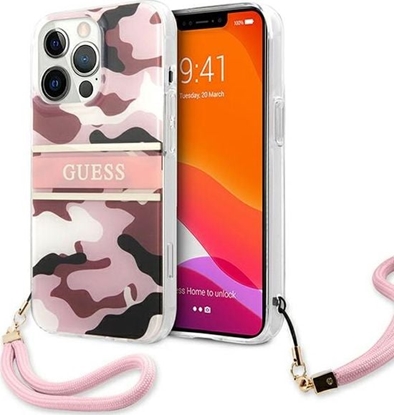 Attēls no Guess Guess GUHCP13LKCABPI iPhone 13 Pro / 13 6,1" róowy/pink hardcase Camo Strap Collection