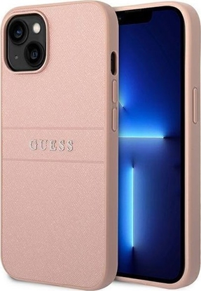Attēls no Guess PU Leather Saffiano Case for iPhone 14 Plus / Pink