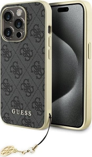 Изображение Guess Guess GUHCP15LGF4GGR iPhone 15 Pro 6.1" szary/grey hardcase 4G Charms Collection