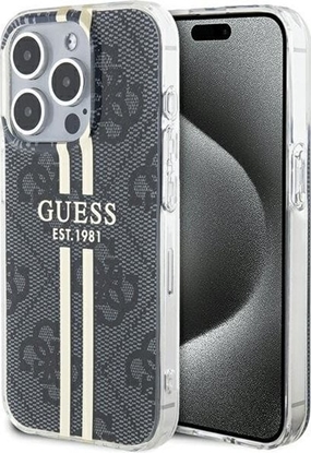 Attēls no Guess Guess GUHCP15LH4PSEGK iPhone 15 Pro 6.1" czarny/black hardcase IML 4G Gold Stripe