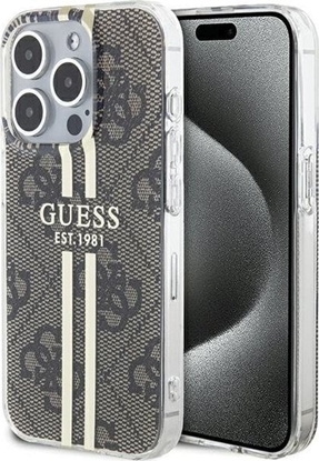 Attēls no Guess Guess GUHCP15LH4PSEGW iPhone 15 Pro 6.1" brzowy/brown hardcase IML 4G Gold Stripe