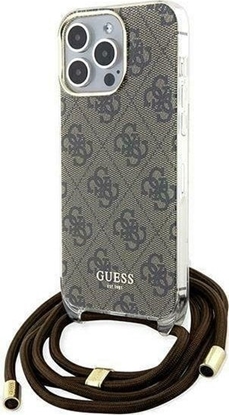 Attēls no Guess Guess GUHCP15LHC4SEW iPhone 15 Pro 6.1" brzowy/brown hardcase Crossbody Cord 4G Print