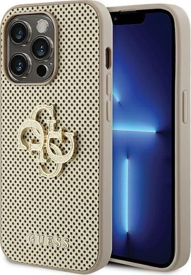 Picture of Guess GUHCP15LPSP4LGD iPhone 15 Pro 6.1" zoty/gold hardcase Perforated 4G Glitter