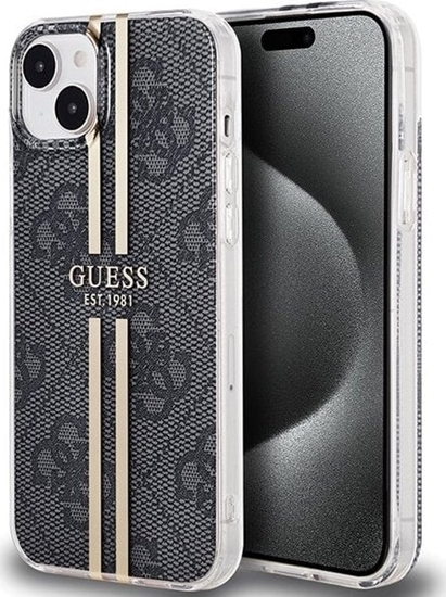 Picture of Guess Guess GUHCP15MH4PSEGK iPhone 15 Plus / 14 Plus 6.7" czarny/black hardcase IML 4G Gold Stripe