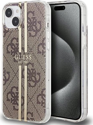 Attēls no Guess Guess GUHCP15MH4PSEGW iPhone 15 Plus / 14 Plus 6.7" brzowy/brown hardcase IML 4G Gold Stripe