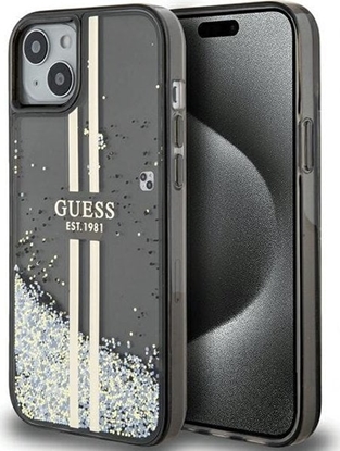 Attēls no Guess Guess GUHCP15MLFCSEGK iPhone 15 Plus / 14 Plus 6.7" czarny/black hardcase Liquid Glitter Gold Stripes