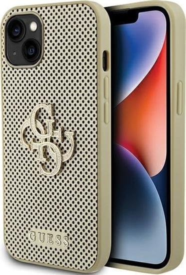 Picture of Guess Guess GUHCP15SPSP4LGD iPhone 15 6.1" zoty/gold hardcase Perforated 4G Glitter