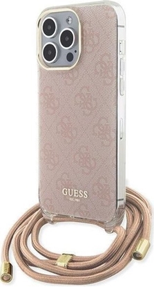 Attēls no Guess Guess GUHCP15XHC4SEP iPhone 15 Pro Max 6.7" róowy/pink hardcase Crossbody Cord 4G Print