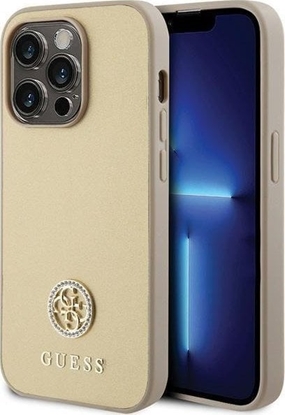 Attēls no Guess GUHCP15XPS4DGPD iPhone 15 Pro Max 6.7" zoty/gold hardcase Strass Metal Logo