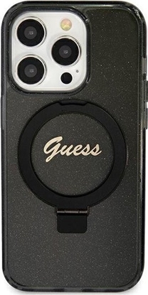 Attēls no Guess Guess GUHMN61HRSGSK iPhone 11 / Xr 6.1" czarny/black hardcase Ring Stand Script Glitter MagSafe
