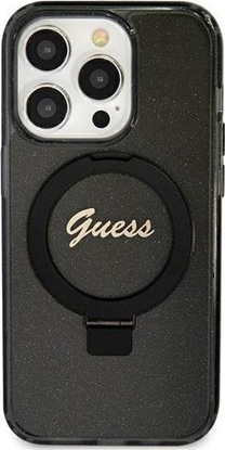 Attēls no Guess Guess GUHMP12MHRSGSK iPhone 12/12 Pro 6.1" czarny/black hardcase Ring Stand Script Glitter MagSafe