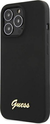 Attēls no Guess Guess GUHMP13LLSLMGBK iPhone 13 Pro / 13 6,1" black/czarny hardcase Silicone Script Gold Logo