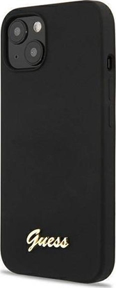 Attēls no Guess Guess GUHMP13MLSLMGBK iPhone 13 6,1" black/czarny hardcase Silicone Script Gold Logo