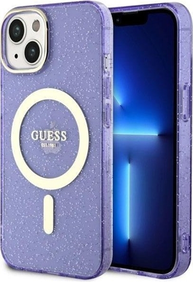 Изображение Guess Guess Glitter Gold MagSafe - Etui iPhone 14 (Purpurowy)