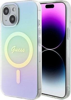 Attēls no Guess Guess GUHMP15SHITSQ iPhone 15 6.1" turkusowy/turquoise hardcase IML Iridescent MagSafe