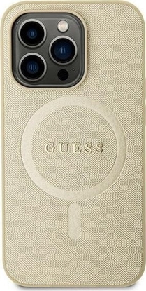 Attēls no Guess GUHMP15SPSAHMCB iPhone 15 6.1" zoty/gold hardcase Saffiano MagSafe