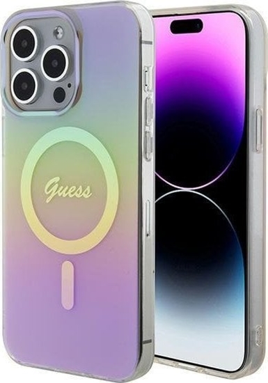 Picture of Guess Guess GUHMP15XHITSP iPhone 15 Pro Max 6.7" róowy/pink hardcase IML Iridescent MagSafe