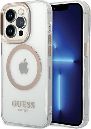 Attēls no Guess GUHMP15LHTRMD iPhone 15 Pro 6.1" zoty/gold hard case Metal Outline Magsafe