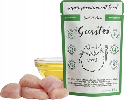 Attēls no GUSSTO GUSSTO sasz.85g FRESH CHICKEN /8 Pokarm dla kota z KURCZAKIEM