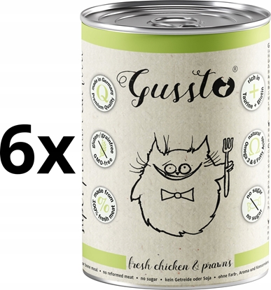 Attēls no GUSSTO pusz.400g FRESH CHICKEN & PRAWNS    /6 Pokarm dla kota z KURCZAKIEM I KREWETKAMI